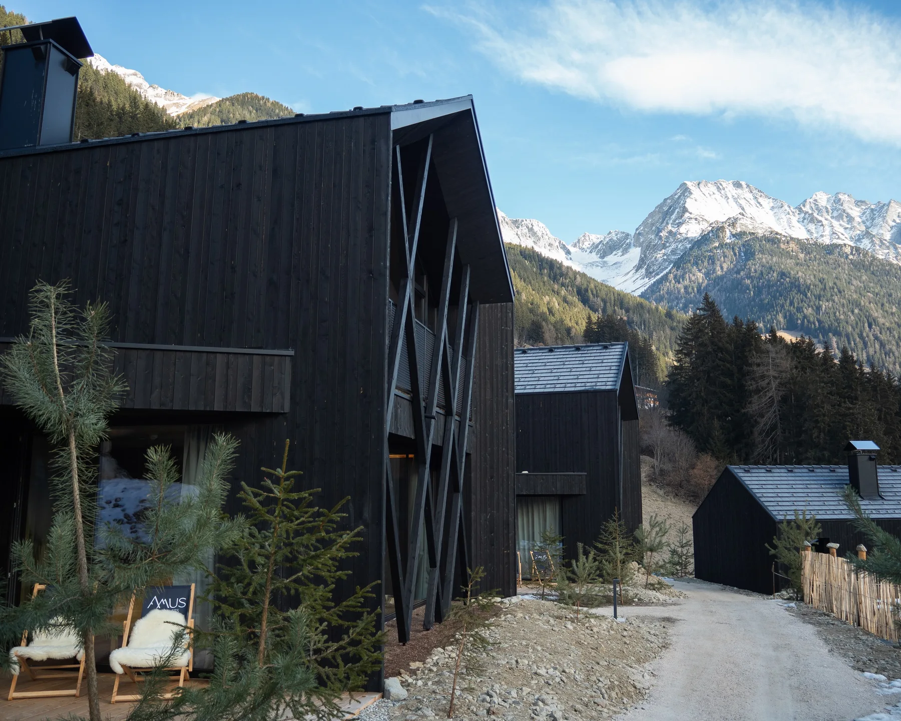 Amus Chalets nestled in the mountains of South Tyrol